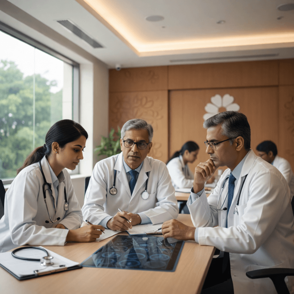 Doctor reviewing medical reports