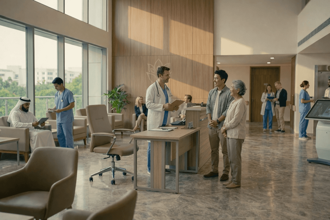 Modern hospital building